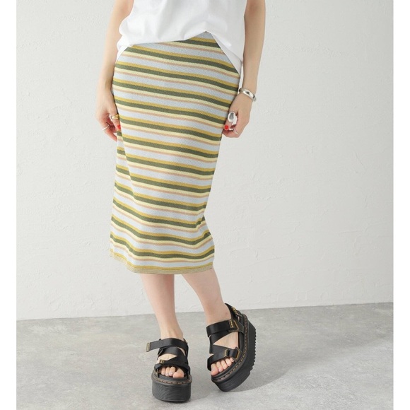 Lisa Says Gah Dresses & Skirts - Lisa Says Gah Britt Straight Midi Skirt (Sz XS/S) Knit Sky Stripe